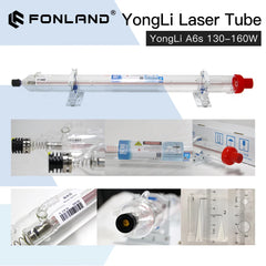 Fonland Yongli A6s 130-160W CO2 Laser Tube Dia.80mm for CO2 Laser Engraving Cutting Machine Wooden Case Box Packing