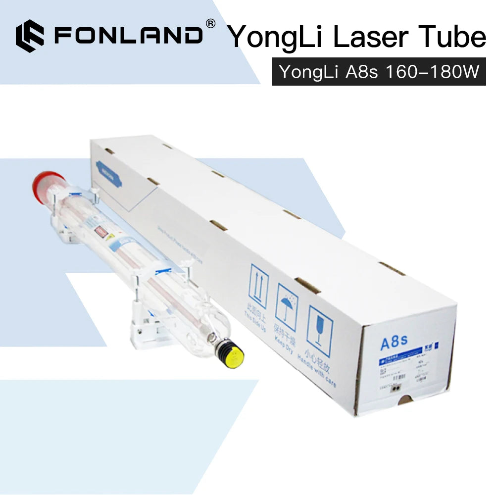 Fonland Yongli A8s 150-180W CO2 Laser Tube Dia.80mm for CO2 Laser Engraving Cutting Machine Wooden Case Box Packing