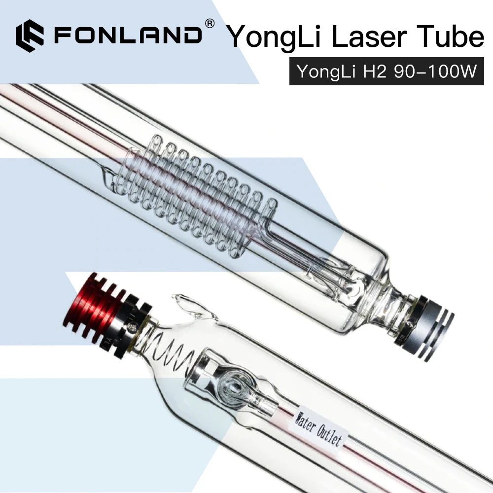 Fonland Yongli H2 90-100W CO2 Laser Tube H Series Dia.60mm Wooden Box Packing for Laser Engraving Cutting Machine