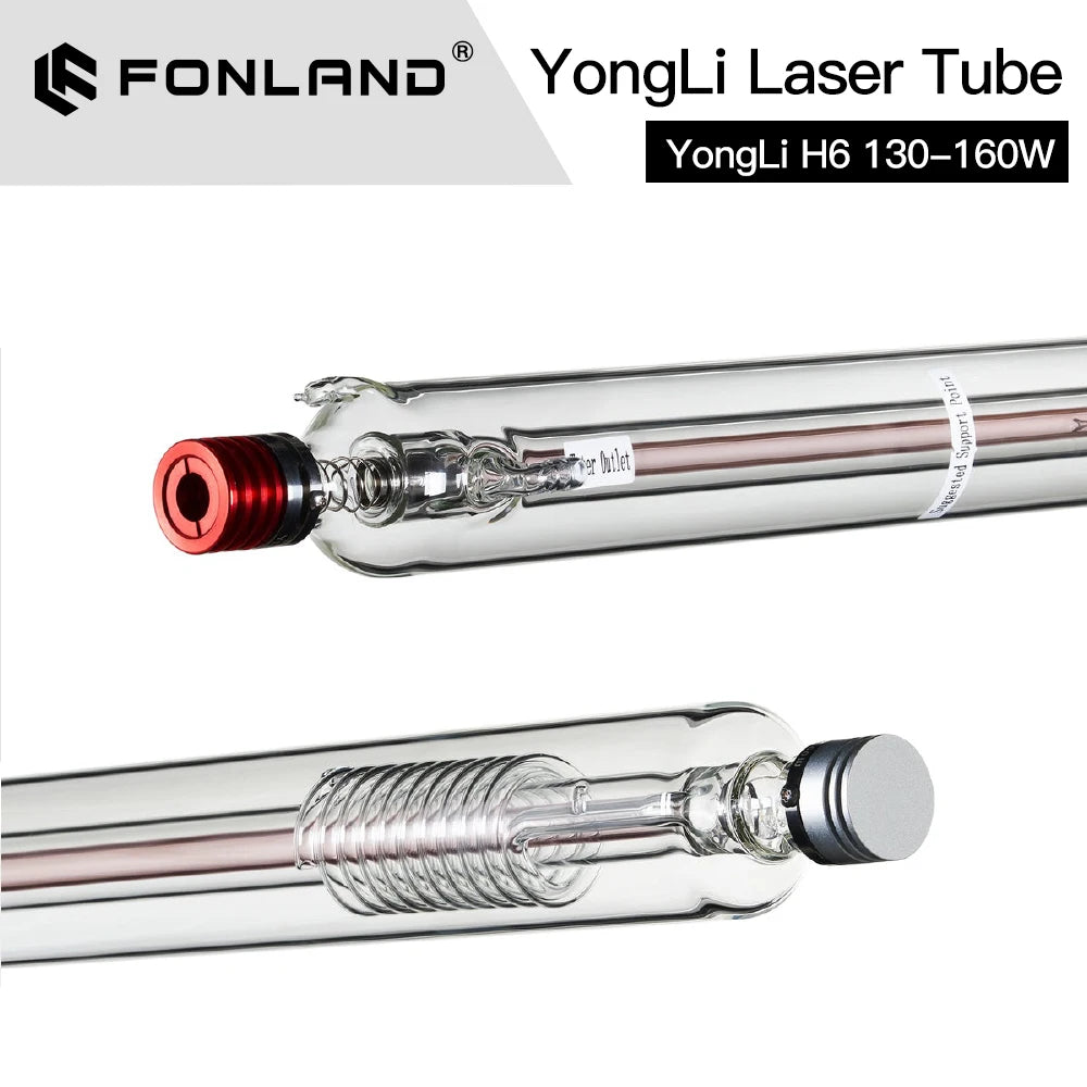 Fonland Yongli H6 130-160W CO2 Laser Tube H Series Dia.70mm Safe Packing for Laser Engraving Cutting Machine Lifetime Warranty