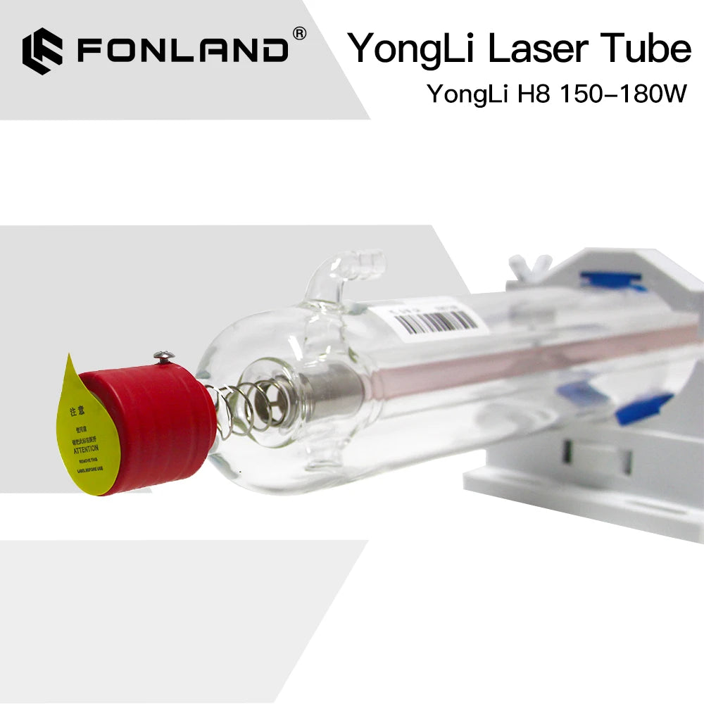 Fonland Yongli H8 150-180W CO2 Laser Tube H Series Dia.70mm Safe Packing for Laser Engraving Cutting Machine Lifetime Warranty