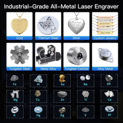 DAJA M1 Pro Fiber Laser Marking Machine with Rotary, Portable Laser Engraver Engraving Machine with Protective Goggles for All-Metals, Jewelry, Plastics, DIY Dog Tag