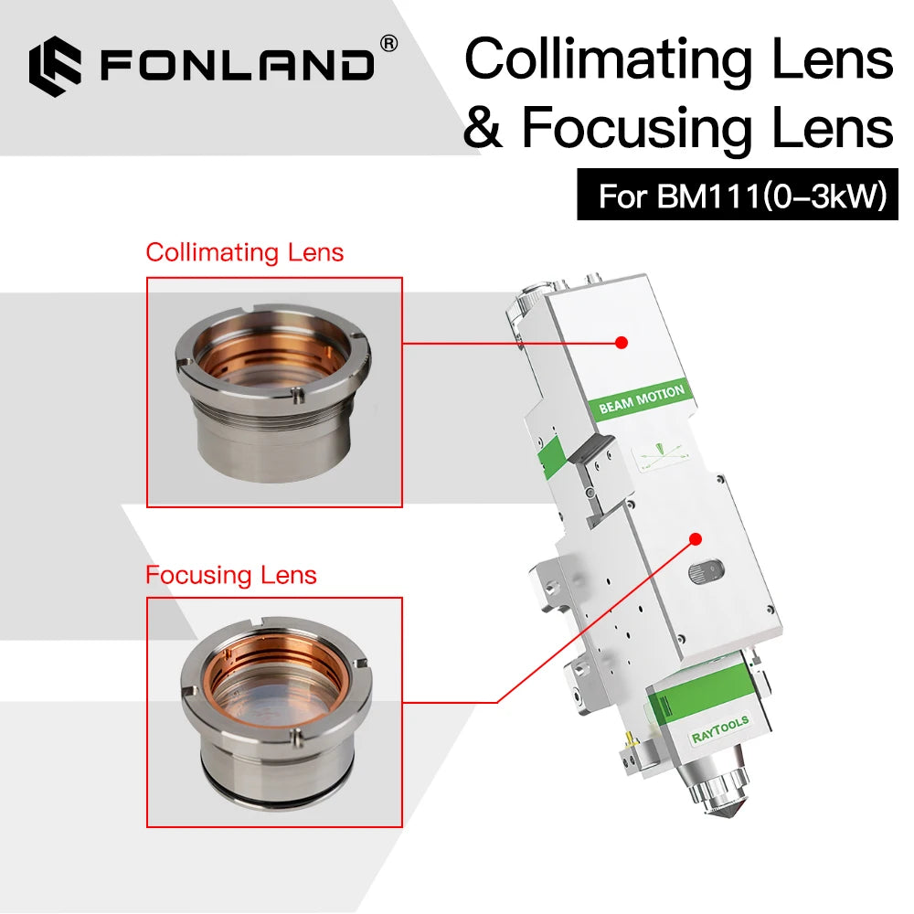 Original BM111 0-3KW Collimating and Focusing Lenses for Raytools BT240S BM111 Fiber Laser Head