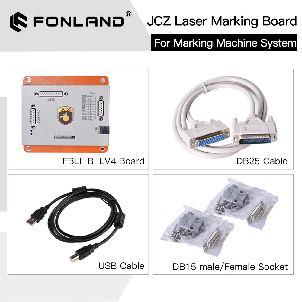 Original JCZ Controller Mainboard Card Set EZCAD LMCV4-DIGIT-M Co2 FBLI-B-LV4 Fiber Laser Control Card for Making Machine System