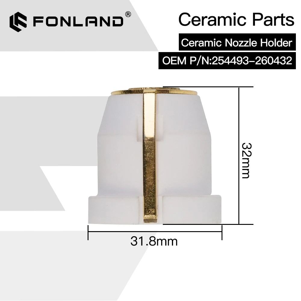 Original Laser Ceramic Nozzle Holder OEM PIN 254493 / 260432 For Precitec/WSX/Raytools Fiber Laser Cutting Head Fast Shipping