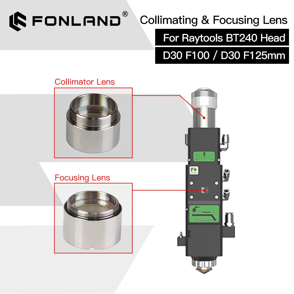 Original Laser Nozzle Sensor Connector Fiber Laser Focus Lens for Raytools Fiber Laser Cutting Head BT240 D30 F100 F125mm