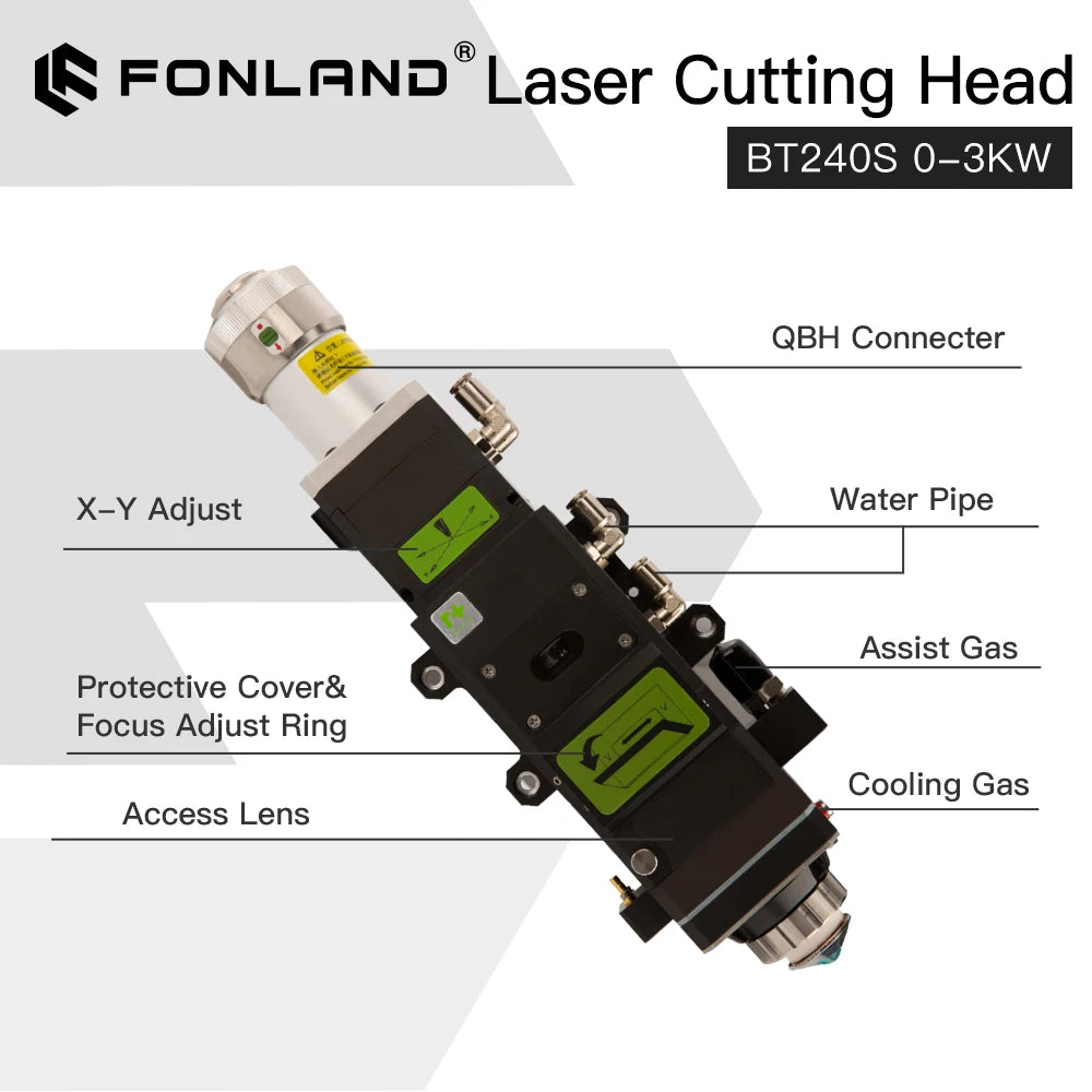 Raytools BT240S Fiber Laser Cutting Head Manual Focus for Raycus IPG Fiber Laser Cutting Machine BT240 3KW