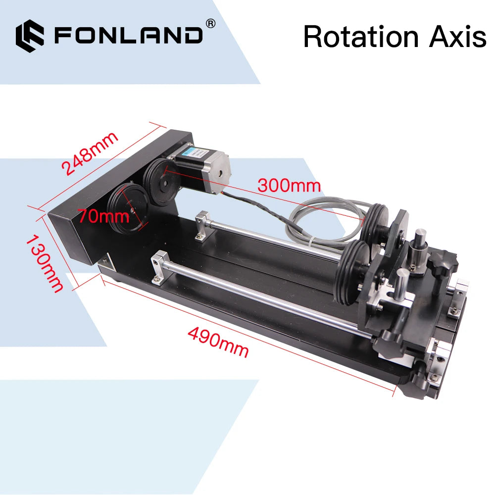 Rotary Axis Attachment 4 Wheels Router Laser Rotary Attachment with 2-Phase Stepper Motor for CO2 Rotate Engraving Machine