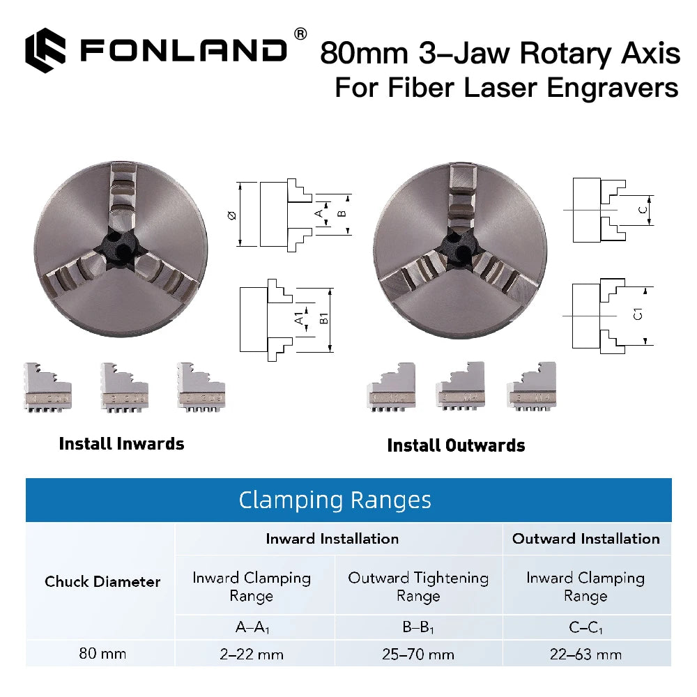 Rotation Axis Diameter 80mm Rotary Attachment For Laser Marking Machine 9 Times Deceleration for Cylindrical