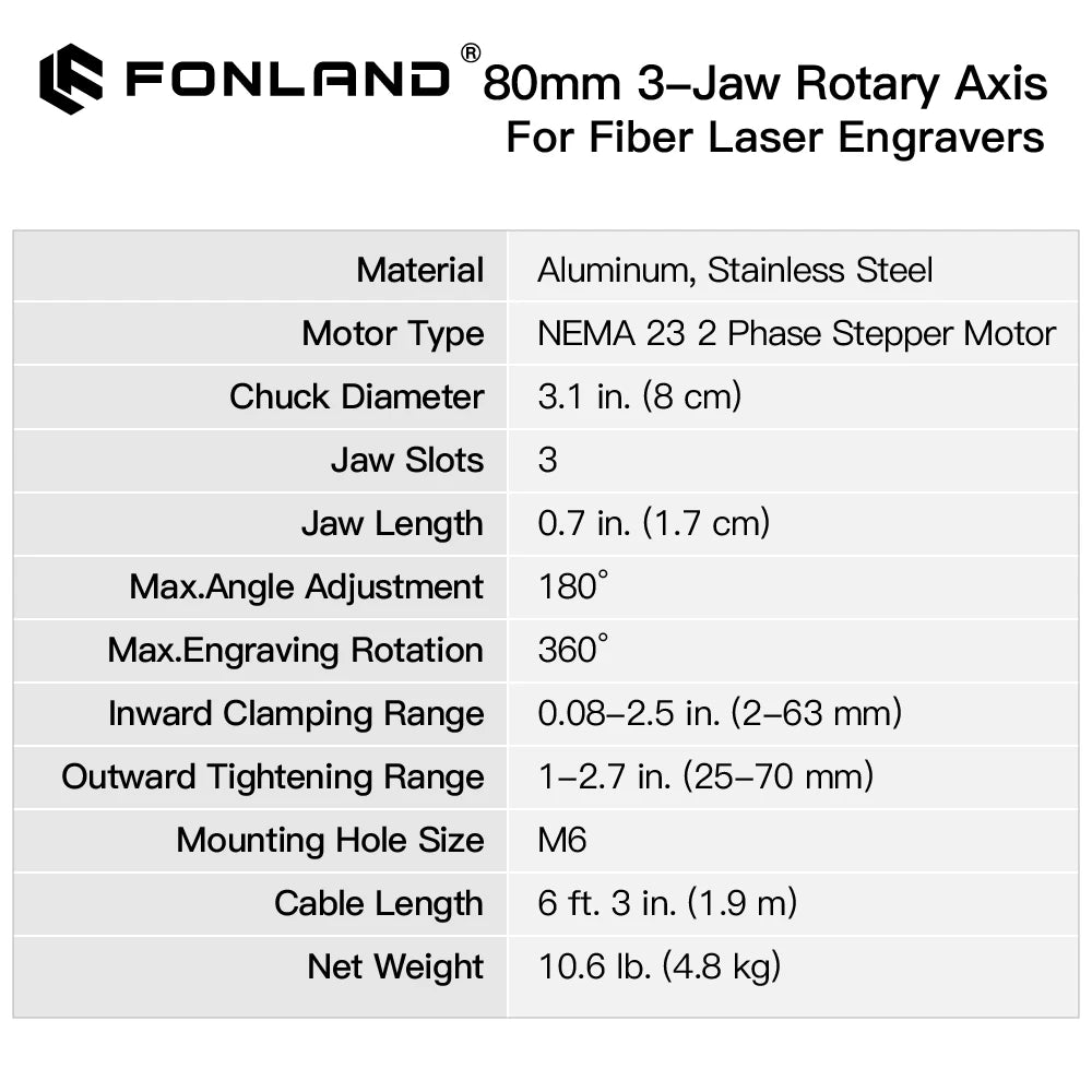 Rotation Axis Diameter 80mm Rotary Attachment For Laser Marking Machine 9 Times Deceleration for Cylindrical