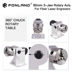 Rotation Axis Diameter 80mm Rotary Attachment For Laser Marking Machine 9 Times Deceleration for Cylindrical