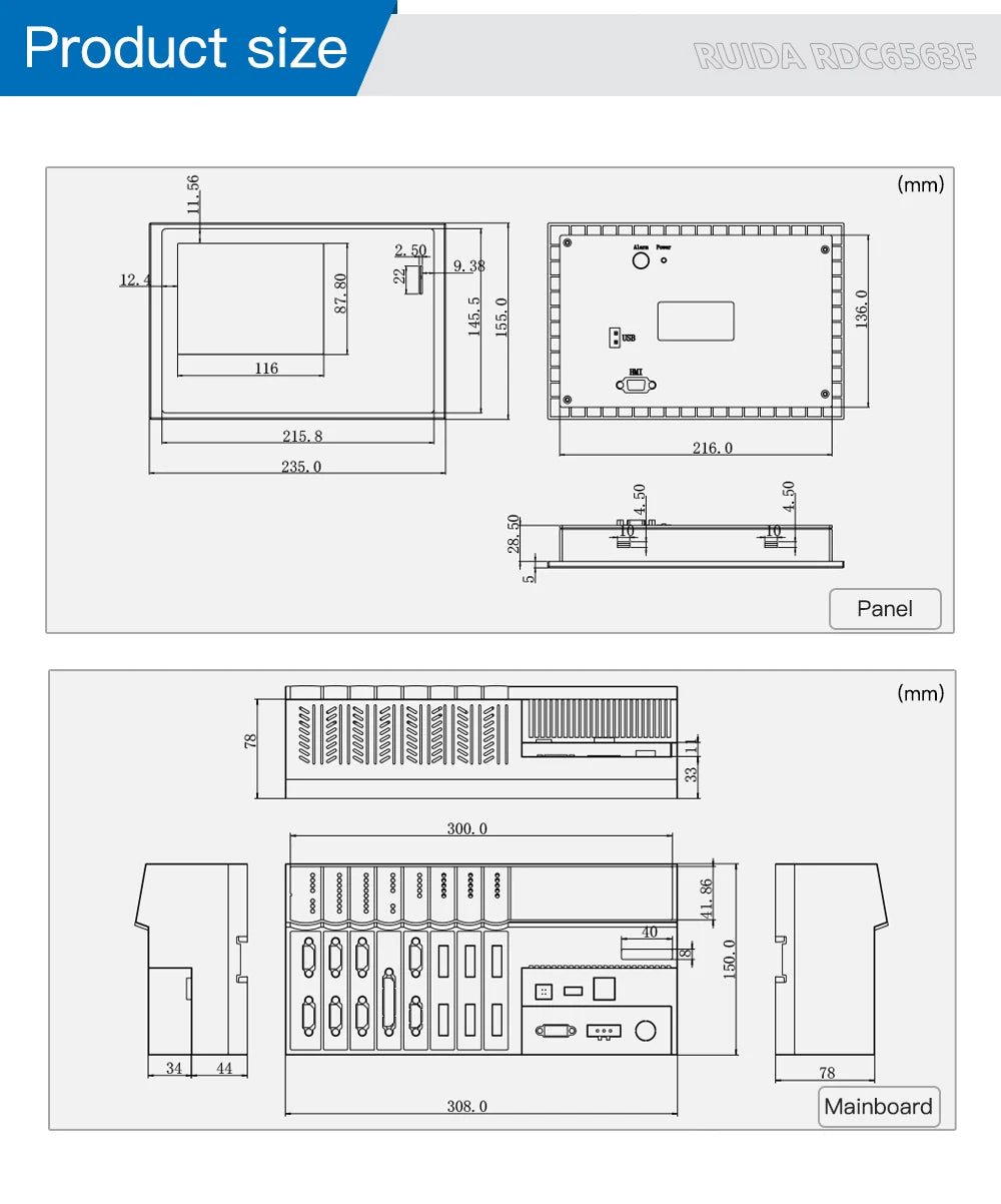 Fonland Original Fiber Laser Controller Ruida RDC6563F Auto-calibration Three Axis Control for 1064nm Fiber Cutting Machine