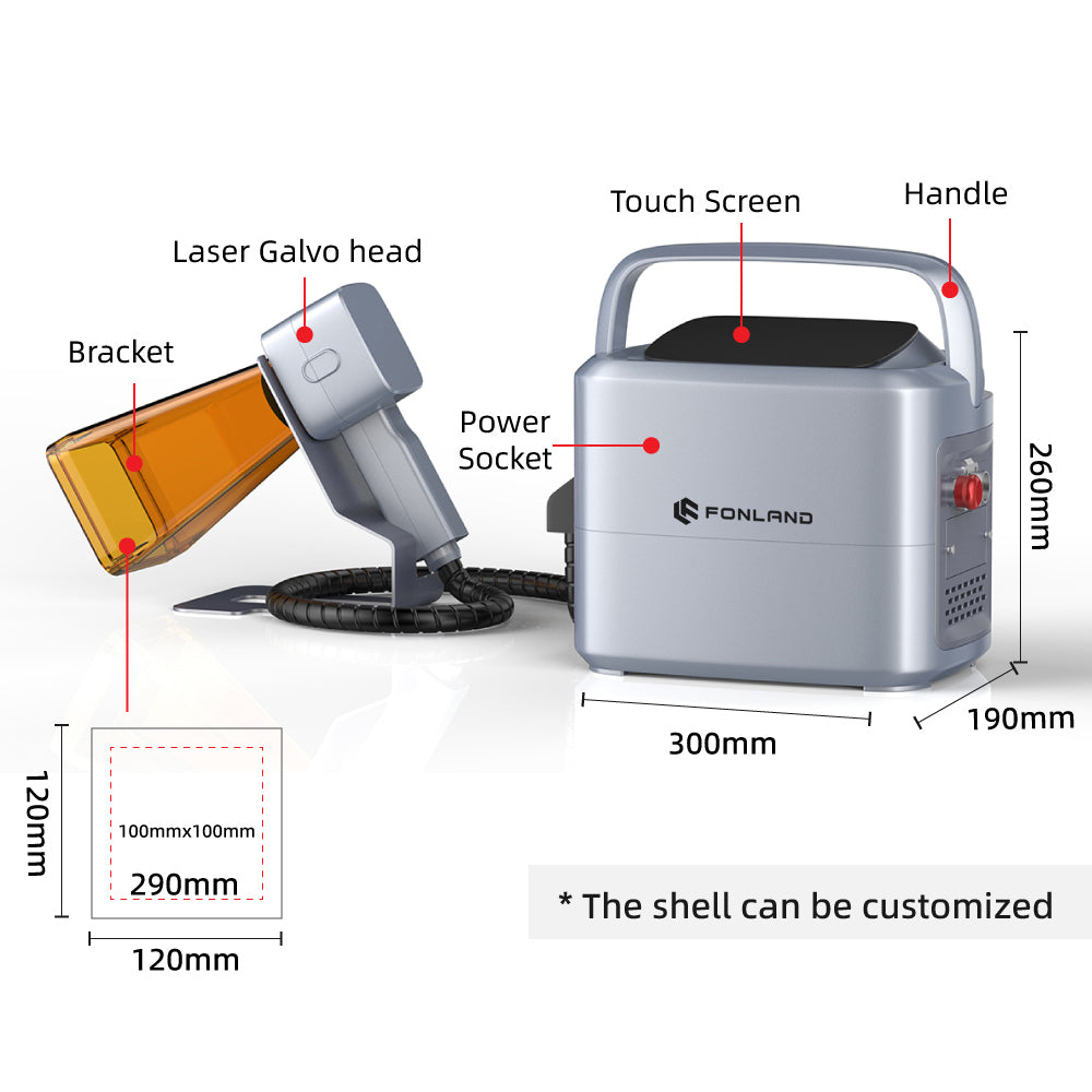 Fonland 30W Fiber Laser Handheld Engraver Marking Machine